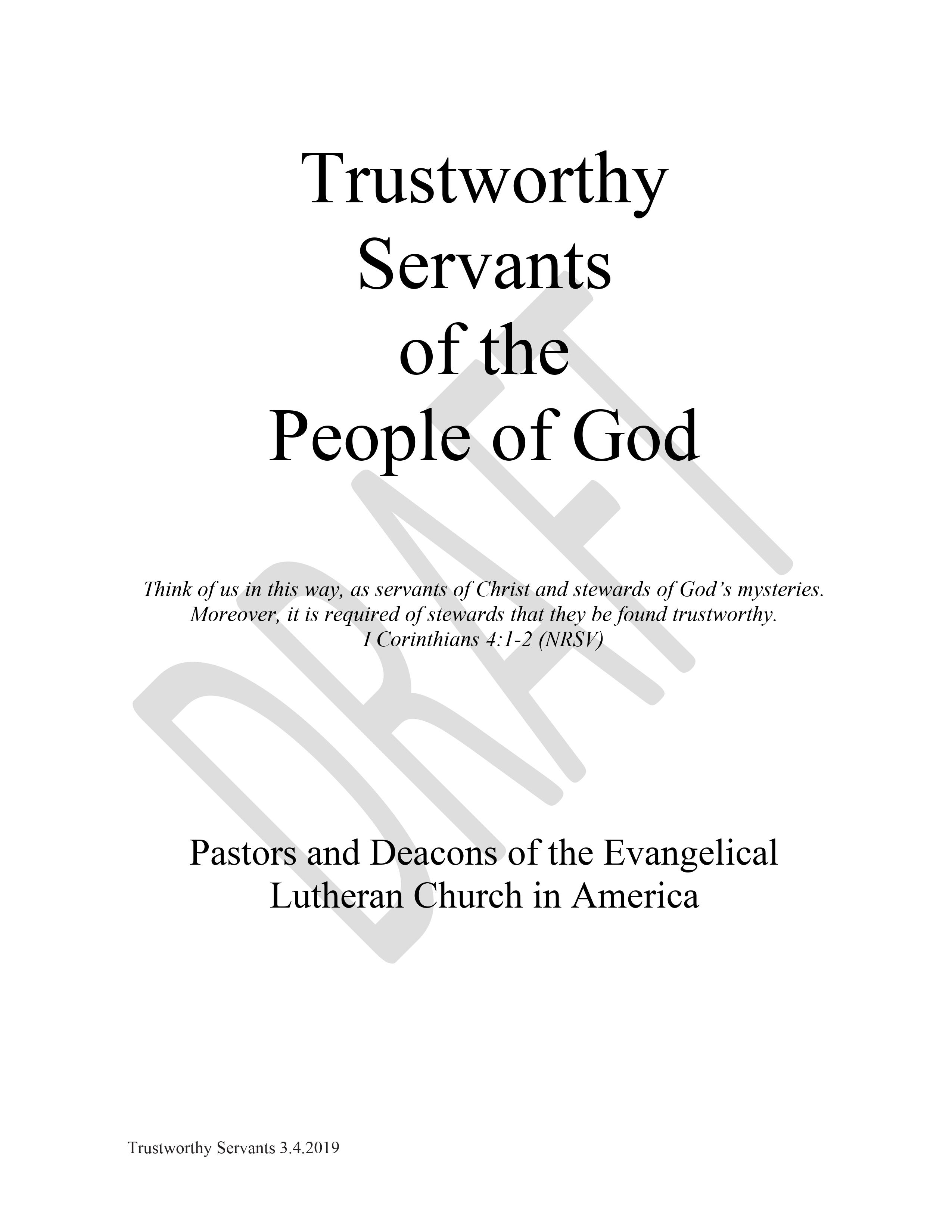 Trustworthy Servants of the People of God