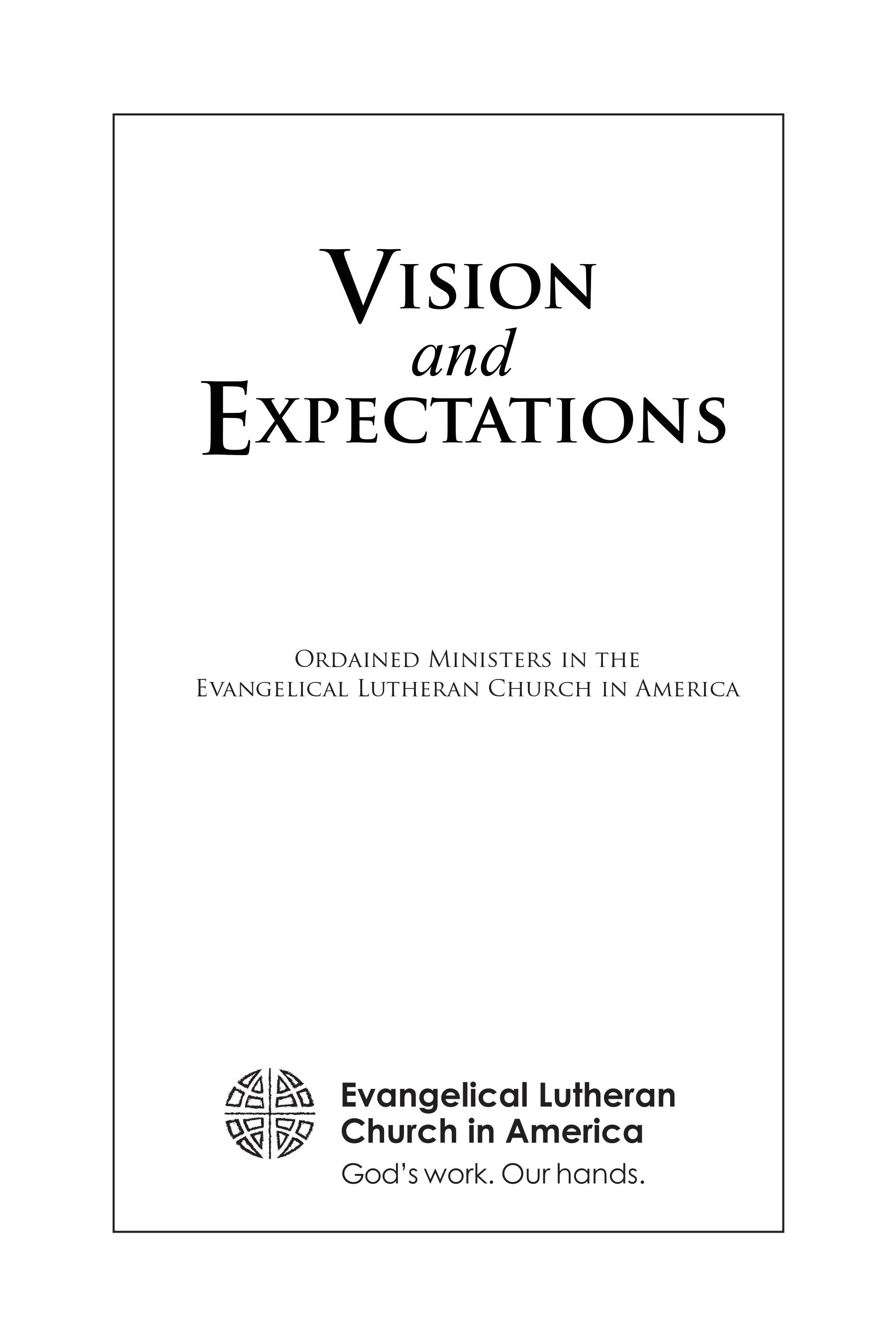 Vision and Expectations for Ordained Ministers
